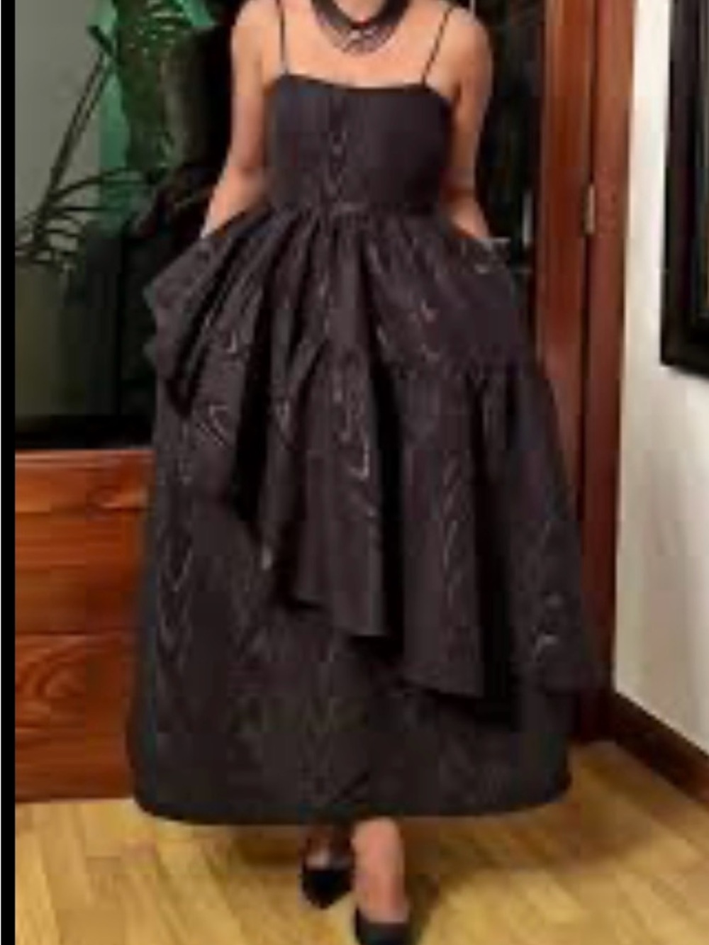 kate spade Dress  Black Smocked Strap Top with Thin Straps